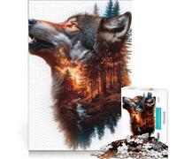 Puzzle de 1000 pièces pour Adolescents Rêve de Loup dans la forêt Jeux éducatifs Analyse et logique Cadeau d'anniversaire 38x26cm