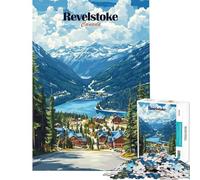 Puzzle de 1000 pièces pour Adolescents Revelstoke Canada Vue sur la Montagne Jeux Amusants décoration intérieure activités ludiques à la Maison (Taille 38x52cm)
