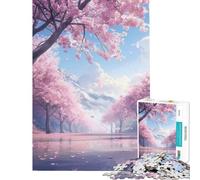 Puzzle de 1000 pièces pour Adolescents Rêves de Fleurs de Cerisier Défi éducatif Vacances à la Maison Tue-Temps Décoration intérieure Jouets pour Les 14 Ans et Plus (50x75cm)