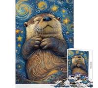 Puzzle de 1000 pièces pour Adolescents Rêves de Loutre étoilée Jeu éducatif Passe-Temps idéal pour Les Vacances à la Maison décoration Jouet Cadeau Stimulant (38x52cm)