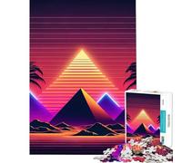 Puzzle de 1000 pièces pour Adolescents Rêves néon du Pharaon Jeux relaxants éducatifs et stimulants Cadeau d'anniversaire Analyse et logique (Dimensions 75x50cm)