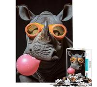 Puzzle de 1000 pièces pour Adolescents Rhino Bubblegum Jeu Stimulant et éducatif Une œuvre d'art (Dimensions 38x26cm)