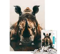 Puzzle de 1000 pièces pour Adolescents Rhino Guardian Jeu Amusant à Faire à la Maison Course de Vitesse Manuelle Jeu Pratique pour Les 14 Ans et Plus (38x52cm)