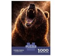 Puzzle De 1000 Pièces pour Adolescents Roaring Grizzly Bear Close-Up Puzzles pour Adultes - Défi Difficile - Activités Amusantes À La Maison pour Les Jeux 70x50cm/1000pcs