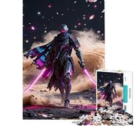 Puzzle de 1000 pièces pour Adolescents Robot samouraï Cyberpunk avec épées néon idéal pour Un Anniversaire ou Noël Jouet éducatif et ludique à partir de 14 Ans (50x75cm)