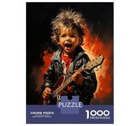 Puzzle De 1000 Pièces pour Adolescents Rock and Roll Kid Puzzles pour Adultes, Jeu De Réflexion, Cadeau D'assemblage De Motifs pour Les Amis Et La Famille 70x50cm/1000pcs