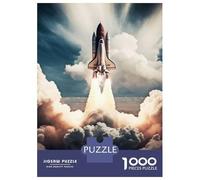 Puzzle De 1000 Pièces pour Adolescents Rocket to The Moon Puzzle pour Adultes Jeu Manuel Décoration Murale Cadeaux pour Amis Et Famille 38x26cm/1000pcs