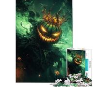 Puzzle de 1000 pièces pour Adolescents Roi Citrouille couronné dans Une Brume Verte Activités Amusantes à la Maison pour Le Plaisir en Famille Jeux adaptés aux Enfants de 14 Ans et Plus (50x75cm)