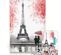 Puzzle de 1000 pièces pour Adolescents Romance Parisienne Jeu de réflexion Difficile et Stimulant idéal en Cadeau pour Toute la Famille 38x26cm