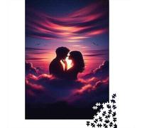 Puzzle De 1000 Pièces pour Adolescents Romantic Sunset Silhouette-2 Puzzle pour Adolescents Analyse Et Logique Difficile Et Stimulant, Idéal comme Cadeau 52x38cm/1000pcs