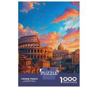 Puzzle De 1000 Pièces Pour Adolescents Rome Italy Colosseum Sunset Puzzles Pour Adolescents : Amusants Et Humoristiques ! Stimulez Votre Cerveau ! Soirée Jeux Et Divertissement En Famille 70x50cm/1000