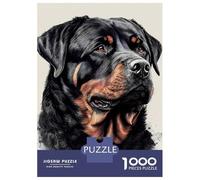 Puzzle De 1000 Pièces pour Adolescents Rottweiler Drawing Dog Puzzles pour Adultes, Jeu Familial Difficile, Défi Idéal comme Cadeau 38x26cm/1000pcs