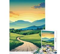 Puzzle de 1000 pièces pour Adolescents Route sinueuse à Travers Les collines Décoration intérieure Jouet pour Les Jeux éducatifs Renforce Les Liens d'amour Entre Couples 38x52cm