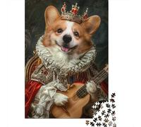 Puzzle De 1000 Pièces pour Adolescents Royal Corgi Guitarist Puzzles pour Adolescents - Défi Difficile - Chaque Pièce Est Unique - Jouets Éducatifs 70x50cm/1000pcs