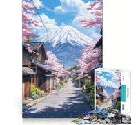 Puzzle de 1000 pièces pour Adolescents Rue des cerisiers en Fleurs au Japon Jeu d'art sans Couture pour la Concentration et Le Temps de détente Cadeau de Noël et de Loisirs (50x75cm)