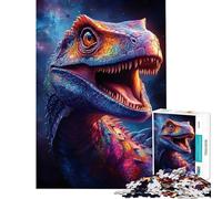 Puzzle de 1000 pièces pour Adolescents Rugissement du Raptor Galactique ︰ Dinosaure Arc-en-Ciel Jeu de réflexion Difficile et Stimulant pour la décoration intérieure Convient aux Personnes de 14 Ans