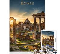 Puzzle de 1000 pièces pour Adolescents Ruines de Rome au Coucher du Soleil Décoration intérieure Jouet et idée Cadeau Jeu éducatif pour développer la motricité Fine et Le Cerveau Dimensions 38x26cm