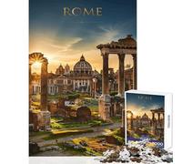 Puzzle de 1000 pièces pour Adolescents Ruines de Rome au Coucher du Soleil Jeu Anti-Stress Idée Cadeau Jeu Pratique et Amusant Dimensions 50x75cm