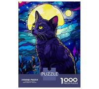 Puzzle De 1000 Pièces pour Adolescents Russian Blue Cat Abstract Puzzles pour Adultes Jeux De Détente Améliore La Mémoire Cadeaux De Noël Et d'anniversaire 52x38cm/1000pcs