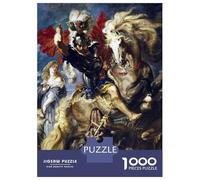Puzzle De 1000 Pièces pour Adolescents Saint George and Dragon Puzzle, Jouet, Décoration Murale, Défi Difficile, Cadeau pour Les Amis Et La Famille 52x38cm/1000pcs