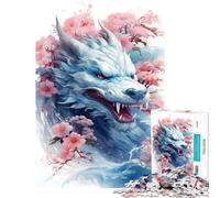Puzzle de 1000 pièces pour Adolescents Sakura Dragon Jeu Familial Chinois Jouet éducatif Cadeau d'anniversaire activités familiales (Taille 38x52cm)