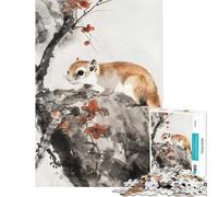 Puzzle de 1000 pièces pour Adolescents Sakura Écureuil Sérénité Un défi à relever pour améliorer la mémoire Jeu Manuel pour Les 14 Ans et Plus (38x52cm)