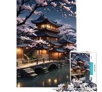 Puzzle de 1000 pièces pour Adolescents Sakura Soirée pluvieuse Jeu éducatif Jouets Jeux éducatifs Cadeau d'anniversaire Modèle à Assembler (Dimensions 38x52cm)