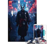Puzzle de 1000 pièces pour Adolescents : Samouraï démoniaque en Milieu Urbain Activités Amusantes à la Maison pour Toute la Famille Jouet Anti-Stress adapté aux 14 Ans et Plus (38x52cm)