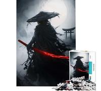 Puzzle de 1000 pièces pour Adolescents Samouraï fantôme Mystique ︰ Légende du Katana Rouge Jeu de réflexion Stimulant Jouet idéal pour s’Amuser en Famille (Dimensions 75x50cm)