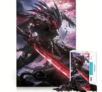 Puzzle de 1000 pièces pour Adolescents Samouraï Nuit Noire,découpe précise,Jeu Stimulant,Moment de détente,Loisirs créatifs de Noël (38x26cm)