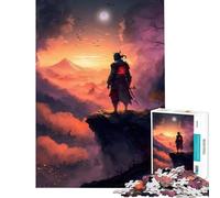 Puzzle de 1000 pièces pour Adolescents Samurai Guardian Sunset Défi éducatif Jeu de réflexion Difficile et Stimulant pour Les 14 Ans et Plus (38x52cm)