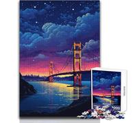 Puzzle de 1000 pièces pour Adolescents - San Francisco de Nuit en Pixels - Jeu éducatif Familial - Améliore la mémoire - Cadeau d'anniversaire - Dimensions 50x75cm