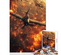 Puzzle de 1000 pièces pour Adolescents scène de Guerre aérienne décoration Jouet Cadeau Amusant et éducatif activités ludiques à la Maison Dimensions 50x75cm