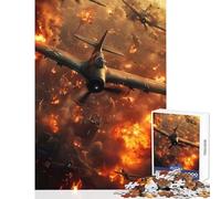 Puzzle de 1000 pièces pour Adolescents Scène de Guerre aérienne Décoration Murale Cadeau d'anniversaire Jeu Familial pour développer la motricité Fine et Le Cerveau Dimensions 38x26cm