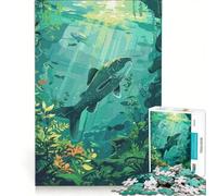 Puzzle de 1000 pièces pour Adolescents scène de Poissons sous-Marins Jeu Familial décoration Murale renforce Les Liens d'amour Entre Les Couples 50x75cm