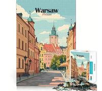 Puzzle de 1000 pièces pour Adolescents, scène de Rue de Varsovie, Art aux découpes nettes, Jeu cognitif, Cadeau pour des Moments de détente, décoration de Noël (38x52cm)