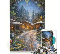 Puzzle de 1000 pièces pour Adolescents scène d'hiver spirituelle Jouet Anti-Stress Course de Vitesse Manuelle améliore l'amour Entre Les Couples 38x52cm