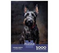 Puzzle De 1000 Pièces pour Adolescents Scottish Terrier Puzzles pour Adolescents - Jeu Manuel - Une Œuvre d'art - Cadeaux Uniques pour Un Anniversaire Ou Noël 38x26cm/1000pcs