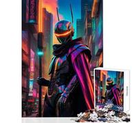 Puzzle de 1000 pièces pour Adolescents Seigneur cybernétique Android Guerrier Cyberpunk Jeu éducatif Cadeau d'anniversaire pour Toute la Famille (38x26cm)