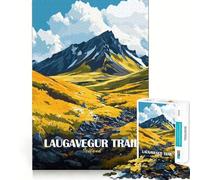 Puzzle de 1000 pièces pour Adolescents Sentier de Laugavegur,Paysage islandais Design Fin et précis Jeu de réflexion pour se détendre et s'amuser Pendant Un Anniversaire (50x75cm)
