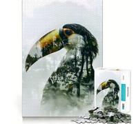 Puzzle de 1000 pièces pour Adolescents Sentinelle Tropicale Toucan Jeu d'ajustement précis Défi Mental Jouet Moment de détente et de Divertissement Scène de Noël (38x52cm)
