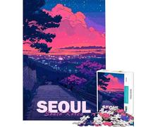 Puzzle de 1000 pièces pour Adolescents Séoul Ville esthétique idéal pour Un Anniversaire ou Noël Jeu Familial Difficile à partir de 14 Ans (38x26cm)