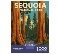 Puzzle De 1000 Pièces pour Adolescents Sequoia National Park Vintage Poster Puzzles pour Adultes Difficile, Stimulant Et Amusant À Terminer, Un Jeu Familial Amusant 70x50cm/1000pcs