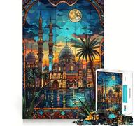 Puzzle de 1000 pièces pour Adolescents « Sérénité au Clair de Lune du Caire » Jeu créatif et ludique pour Les Moments de détente Décoration de Noël pour la Maison (50x75cm)