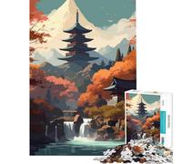 Puzzle de 1000 pièces pour Adolescents Sérénité d'automne en Méditerranée Jeu Pratique et Stimulant Cadeau d'anniversaire Décoration intérieure (Dimensions 75x50cm)