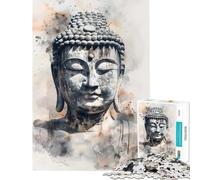 Puzzle de 1000 pièces pour Adolescents Sérénité du Bouddha Activités ludiques à la Maison Décoration Parfaite Jeu de réflexion pour Les 14 Ans et Plus 38x26cm