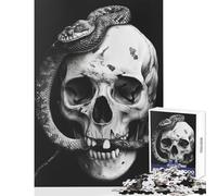 Puzzle de 1000 pièces pour Adolescents Serpent enroulé Autour d'un crâne Jeu éducatif Idéal comme Cadeau pour Un Anniversaire ou Noël Dimensions 38x52cm
