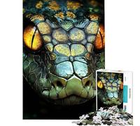 Puzzle de 1000 pièces pour Adolescents Serpent Vert en Gros Plan Activités ludiques à la Maison Décoration Parfaite Jouet Anti-Stress Convient aux 14 Ans et Plus (50x75cm)