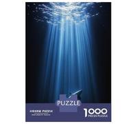 Puzzle De 1000 Pièces pour Adolescents Shark in Deep Blue Ocean Puzzles pour Adolescents - Défi Difficile - Chaque Pièce Est Unique - Jouets Éducatifs 52x38cm/1000pcs