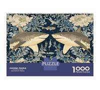 Puzzle De 1000 Pièces pour Adolescents Sharks William Morris Botanical Puzzles pour Adolescents - Jeu Manuel - Une Œuvre d'art - Cadeaux Uniques pour Un Anniversaire Ou Noël 52x38cm/1000pcs